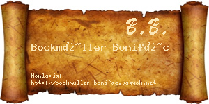 Bockmüller Bonifác névjegykártya